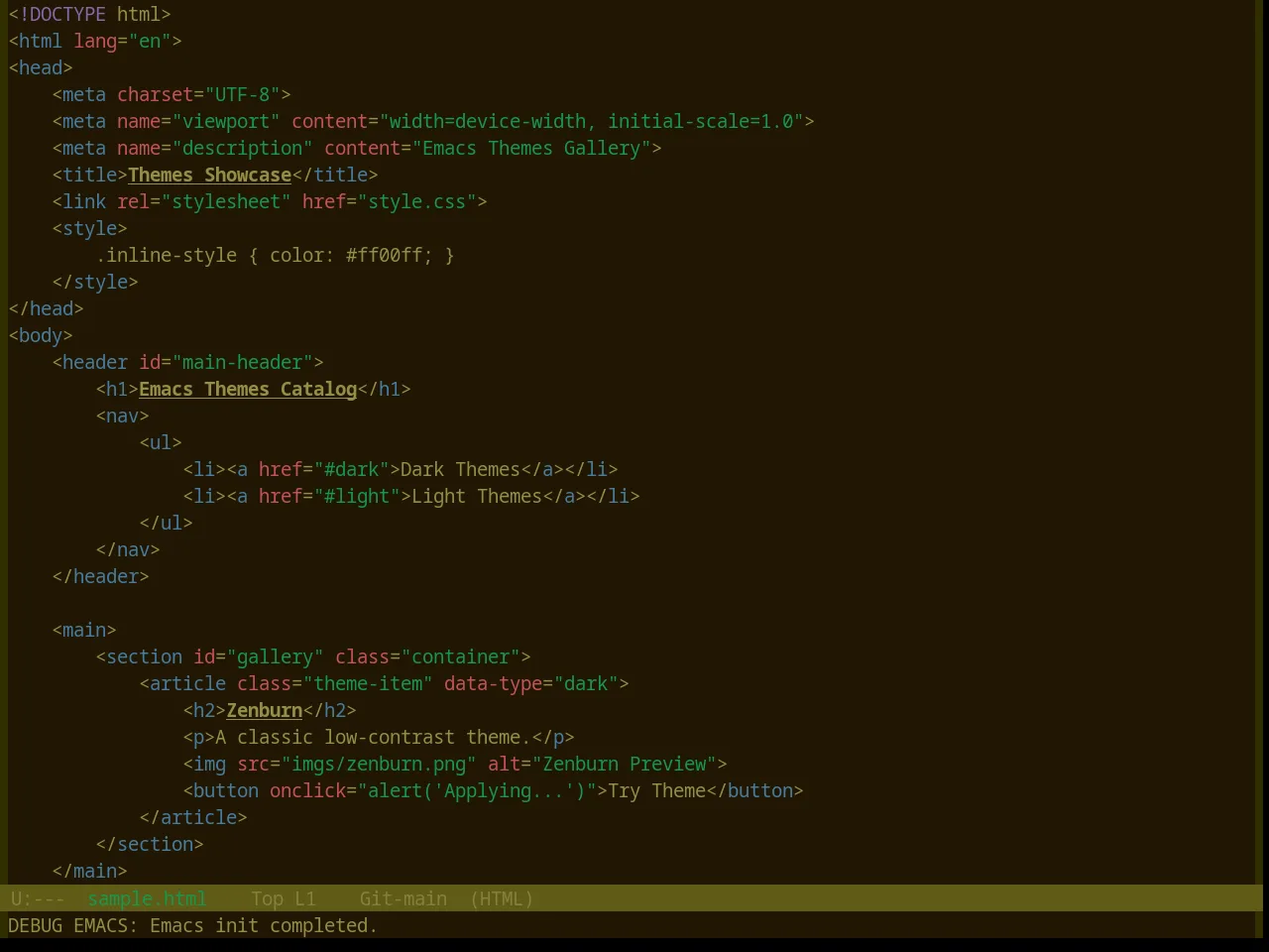 Base16 Marrakesh Theme in html-mode