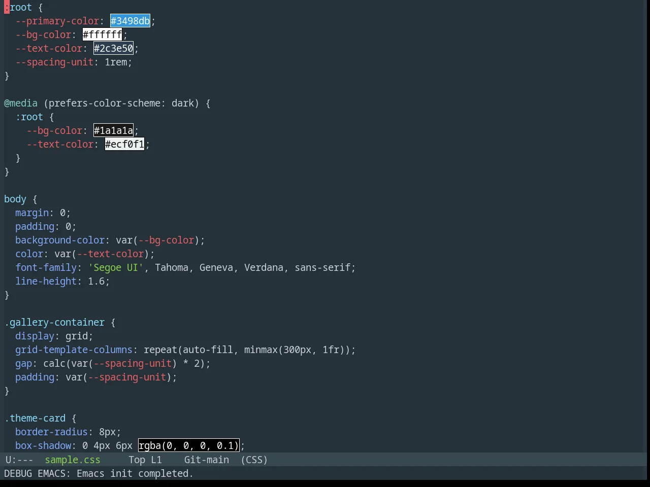 Base16 Materia Theme in css-mode