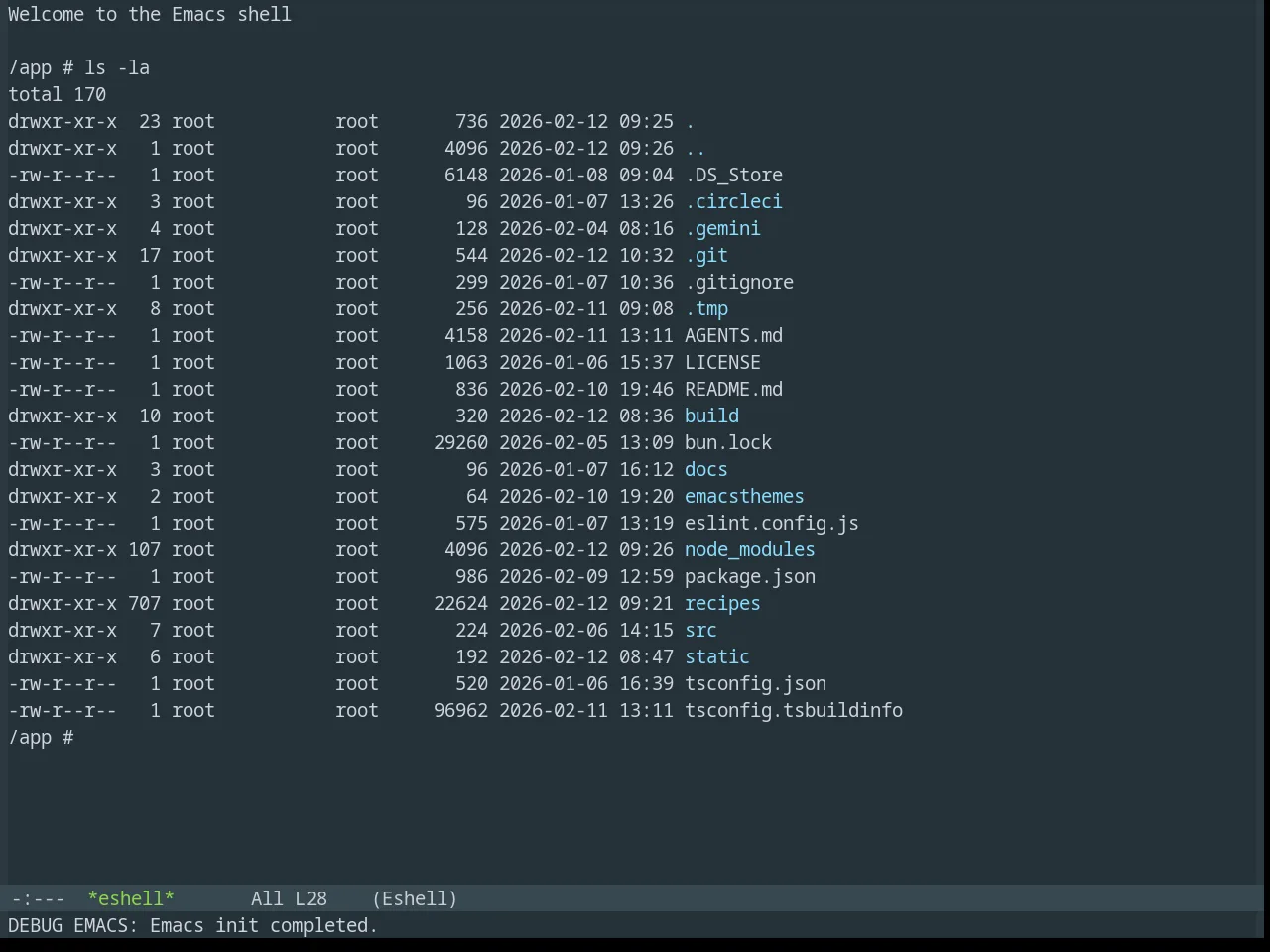 Base16 Materia Theme in eshell