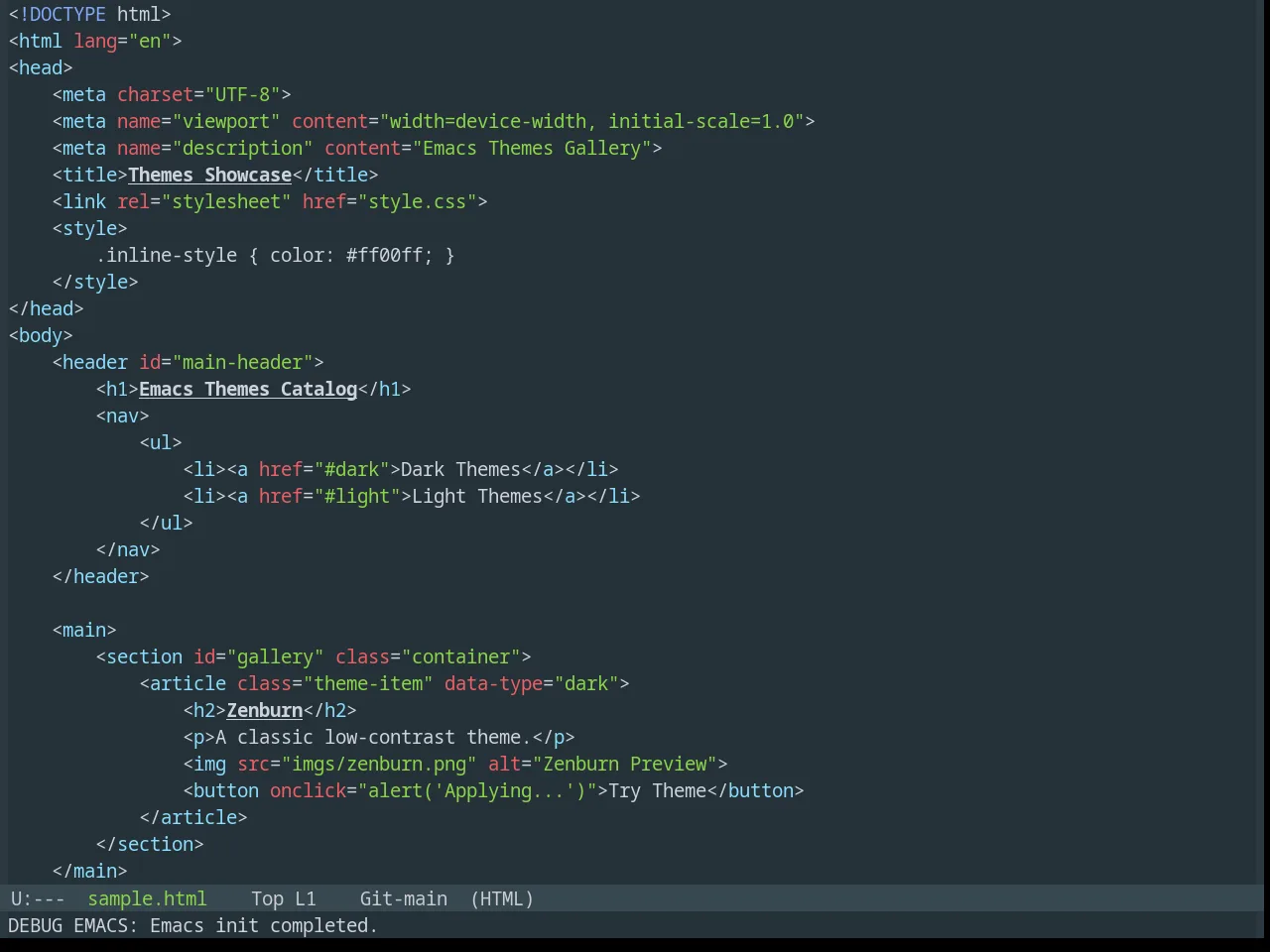Base16 Materia Theme in html-mode