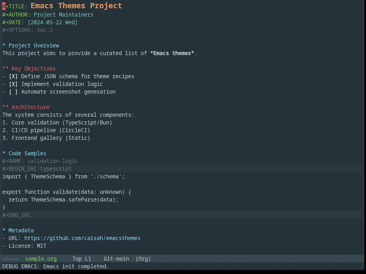 Base16 Materia Theme in org-mode