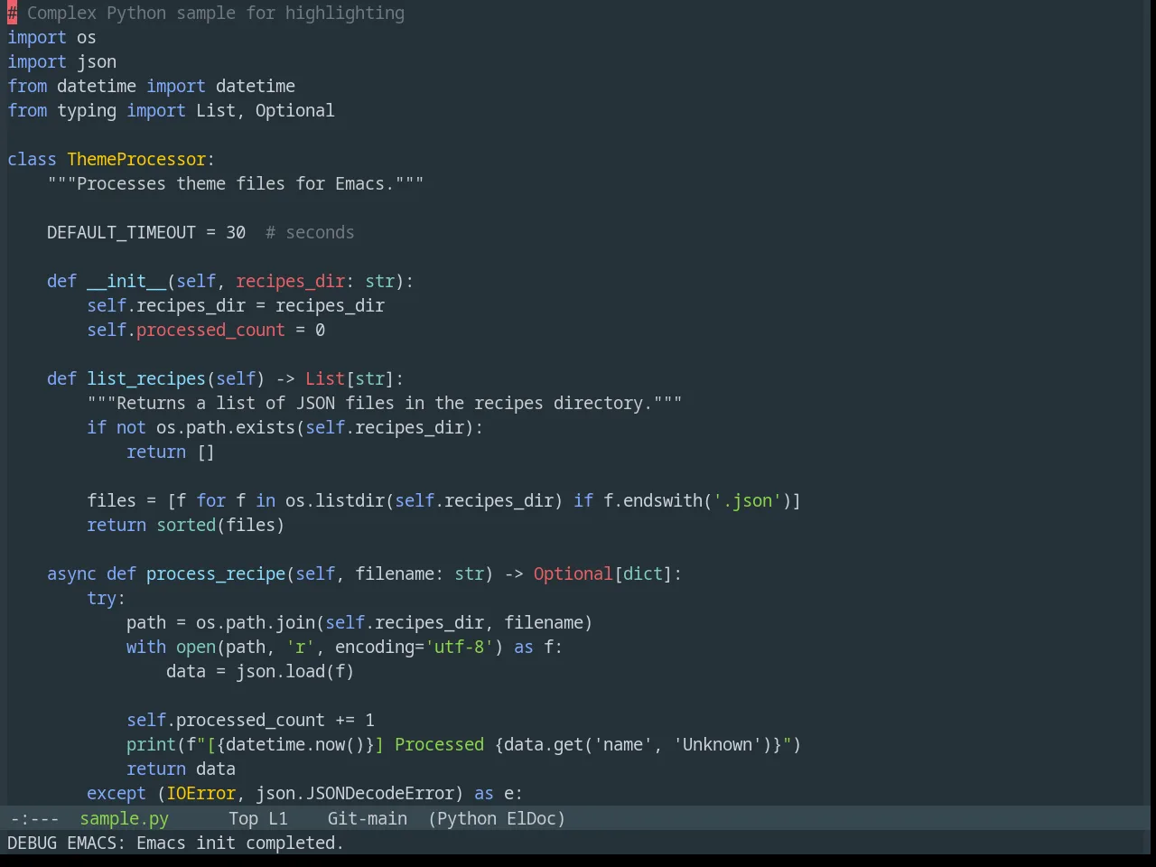 Base16 Materia Theme in python-mode
