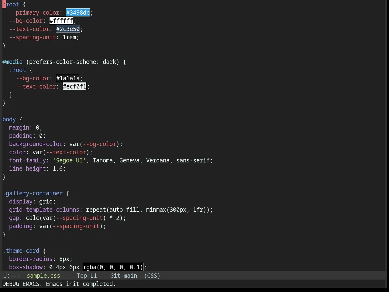 Base16 Material Darker Theme in css-mode