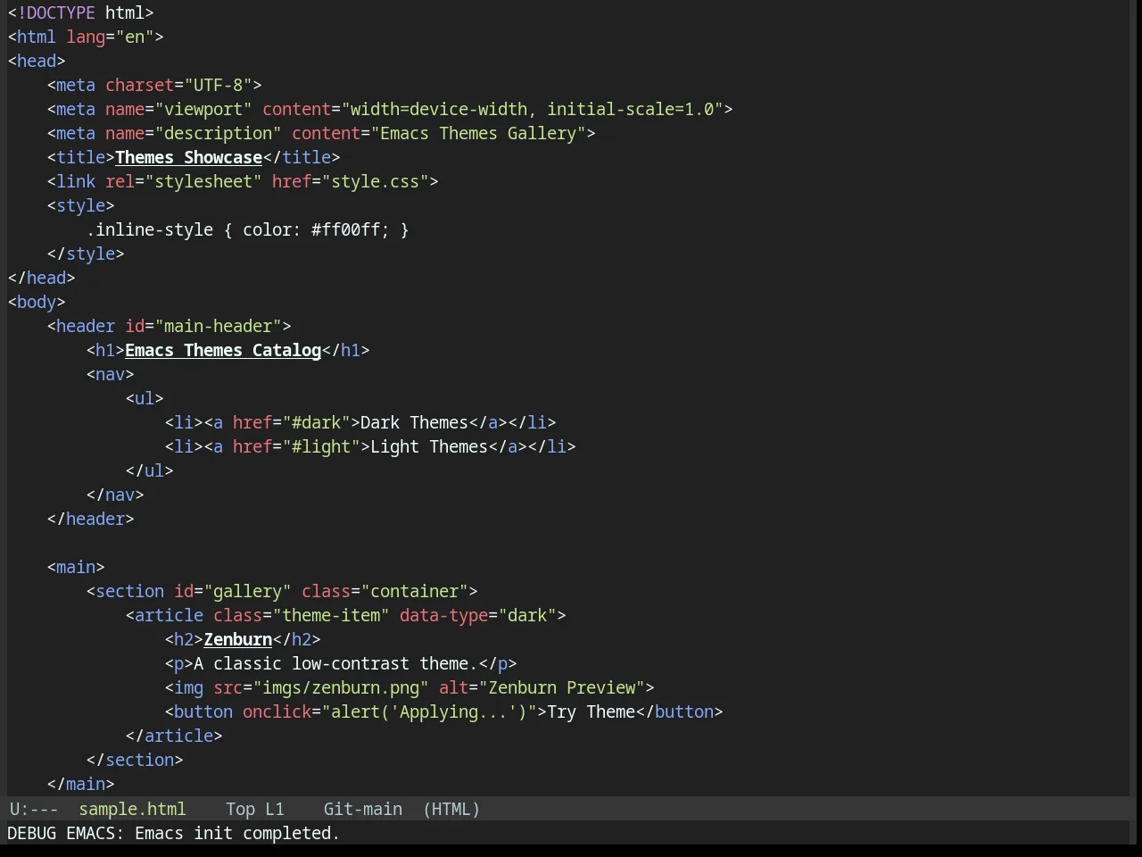 Base16 Material Darker Theme in html-mode