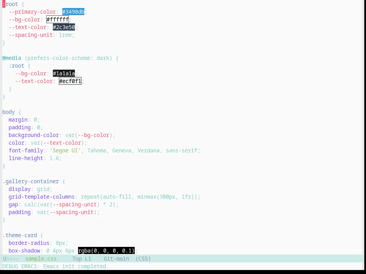 Base16 Material Lighter Theme in css-mode