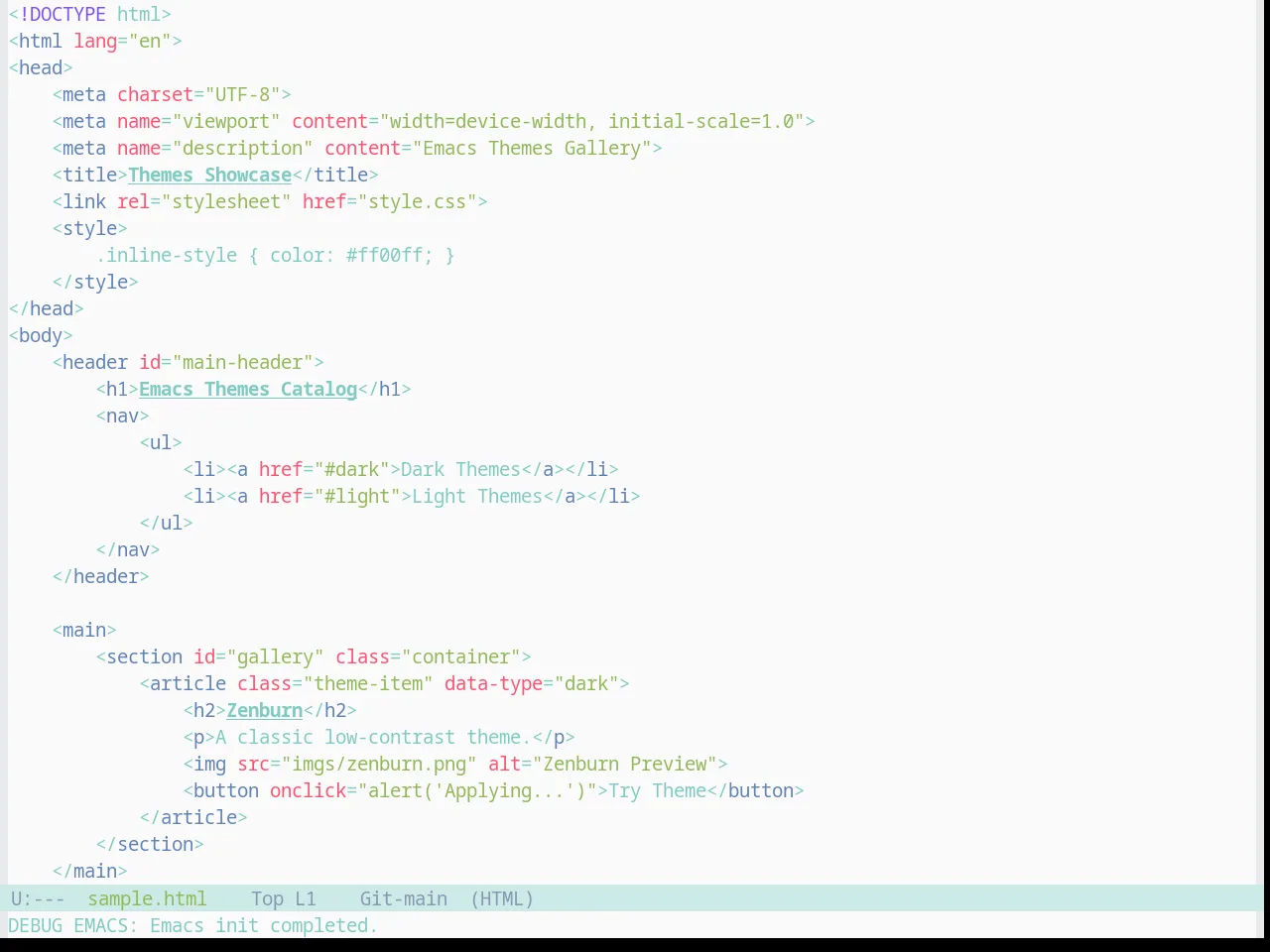 Base16 Material Lighter Theme in html-mode