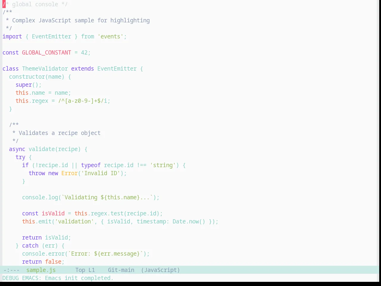 Base16 Material Lighter Theme in javascript-mode