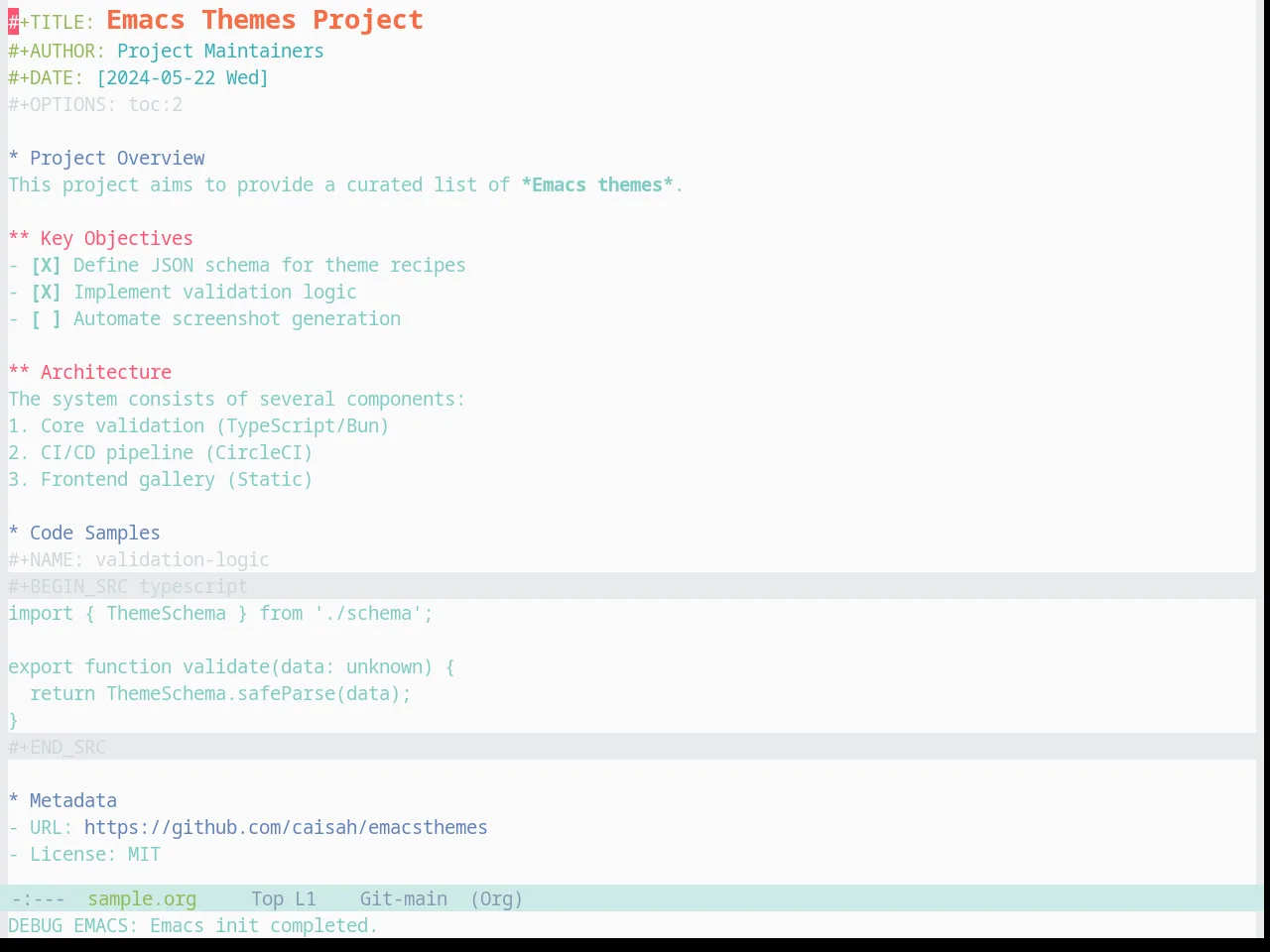 Base16 Material Lighter Theme in org-mode