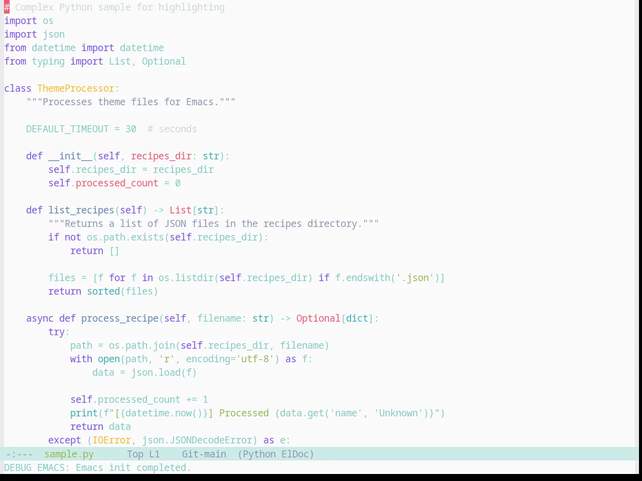 Base16 Material Lighter Theme in python-mode