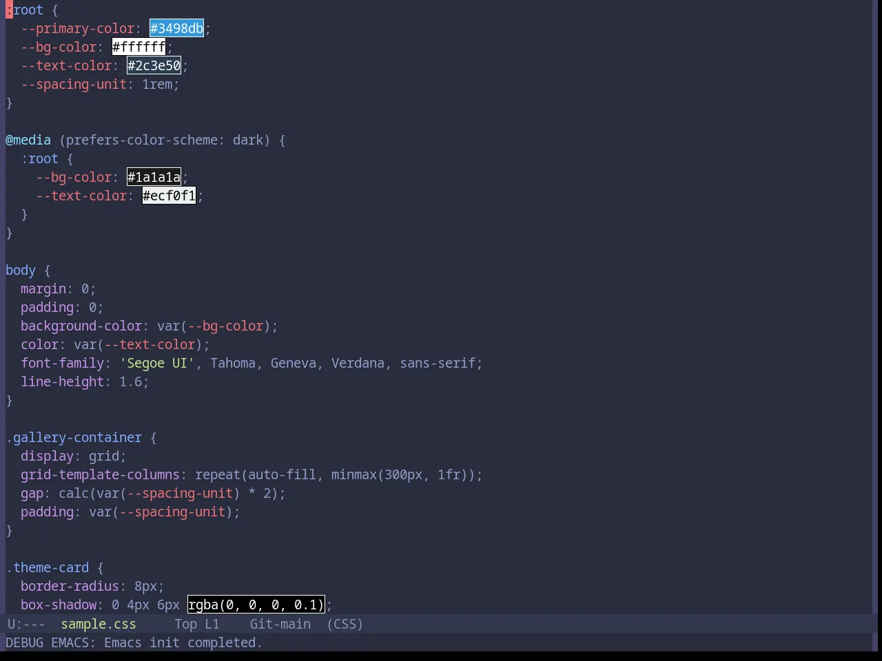 Base16 Material Palenight Theme in css-mode