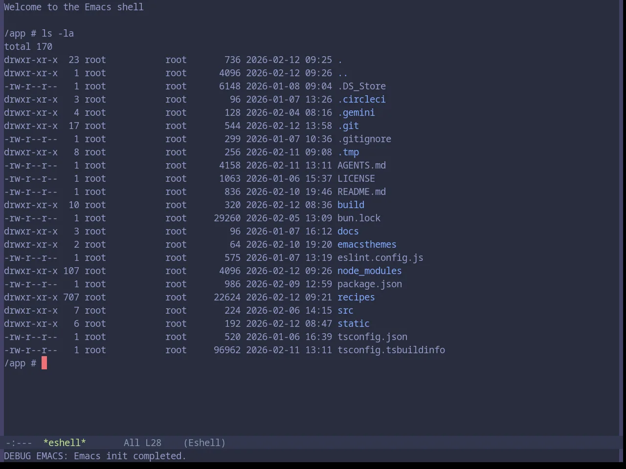 Base16 Material Palenight Theme in eshell