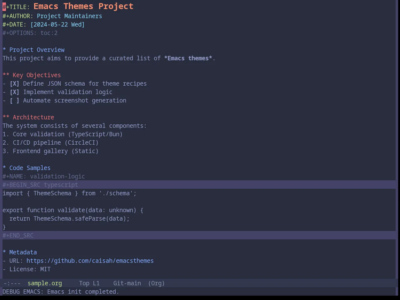 Base16 Material Palenight Theme in org-mode