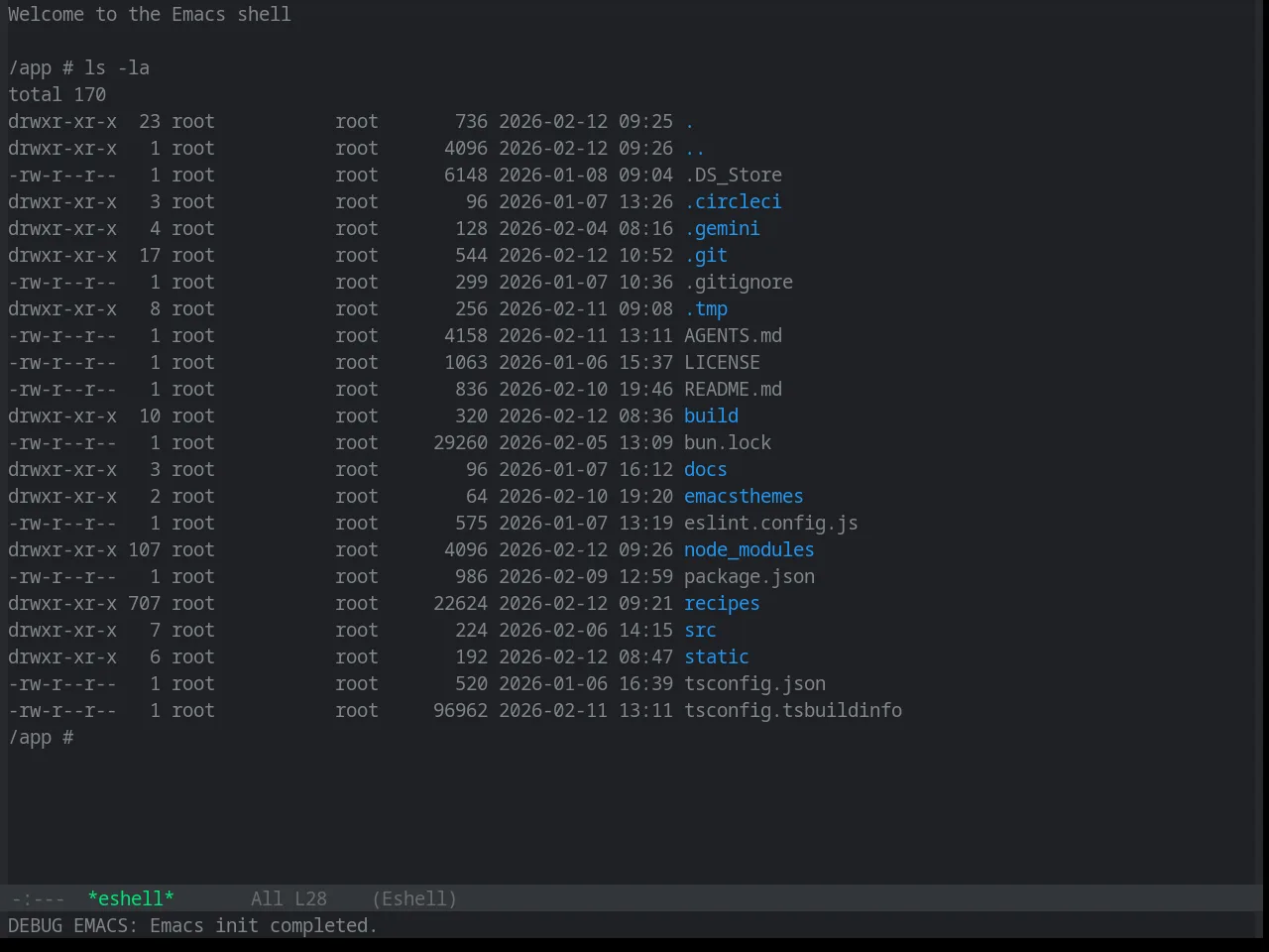 Base16 Material Vivid Theme in eshell