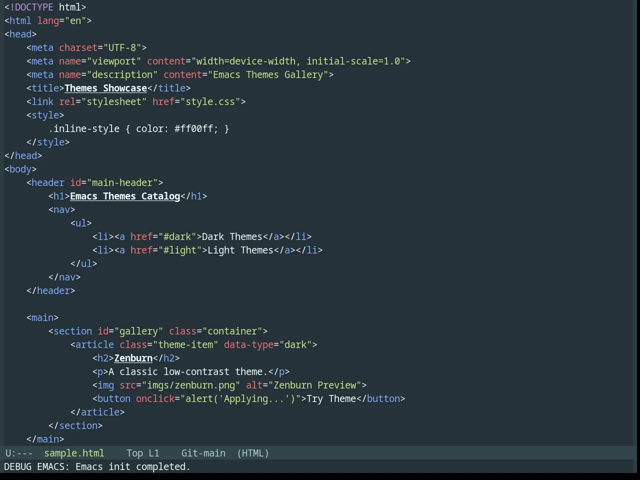 Base16 Material Theme in html-mode