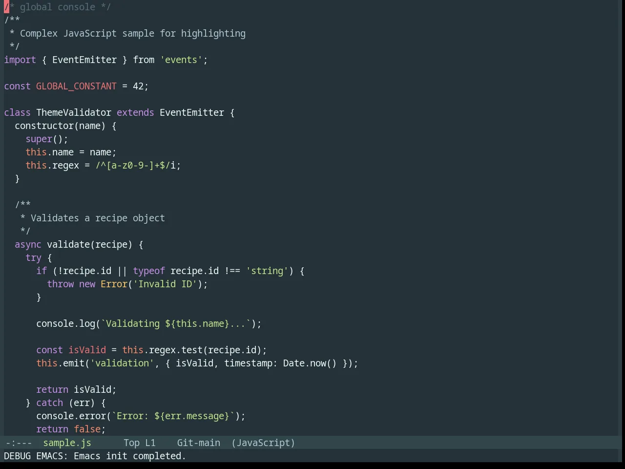 Base16 Material Theme in javascript-mode