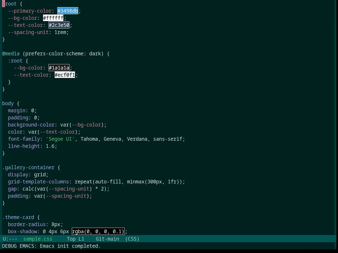 Base16 Measured Dark Theme in css-mode