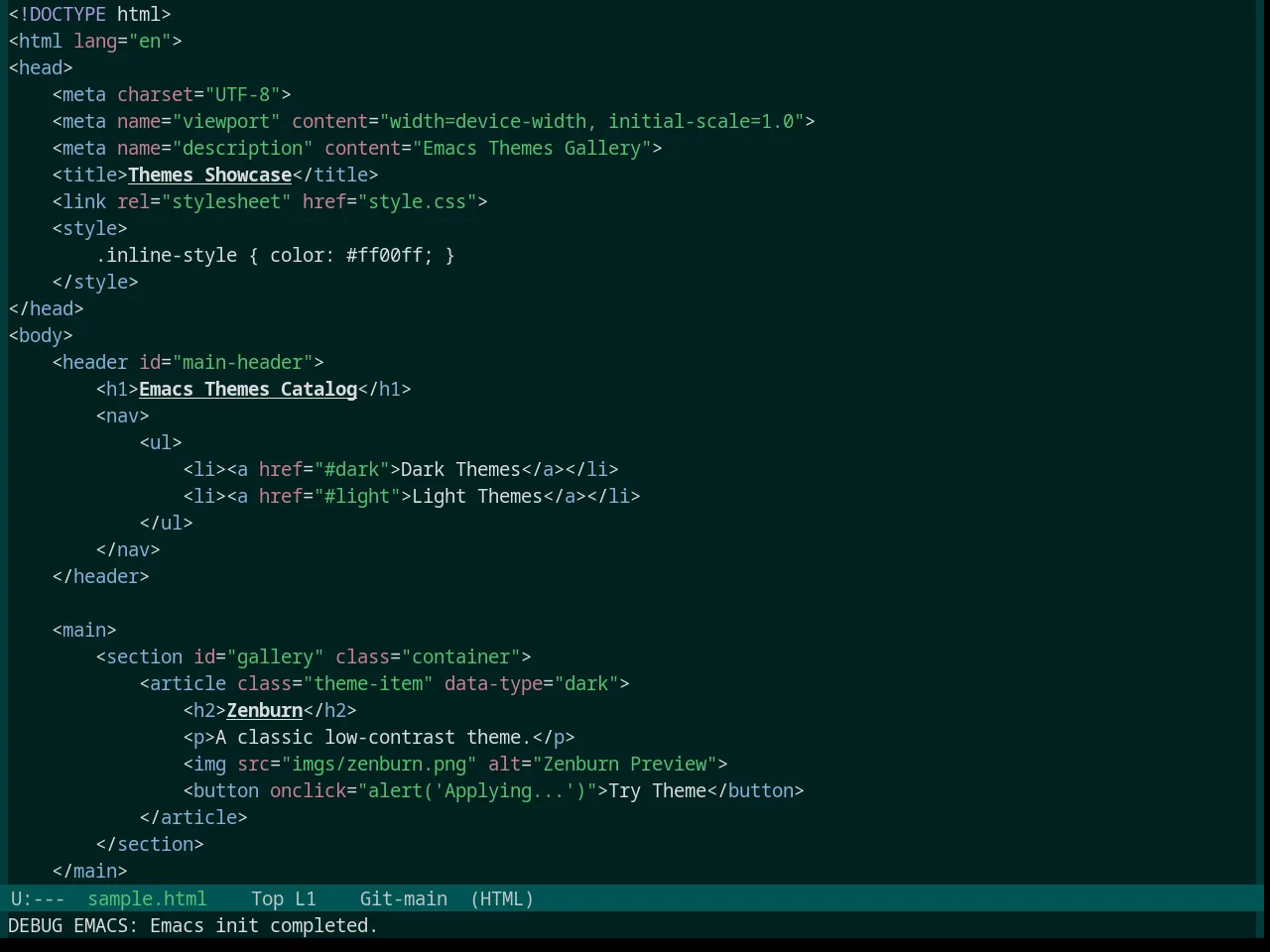 Base16 Measured Dark Theme in html-mode