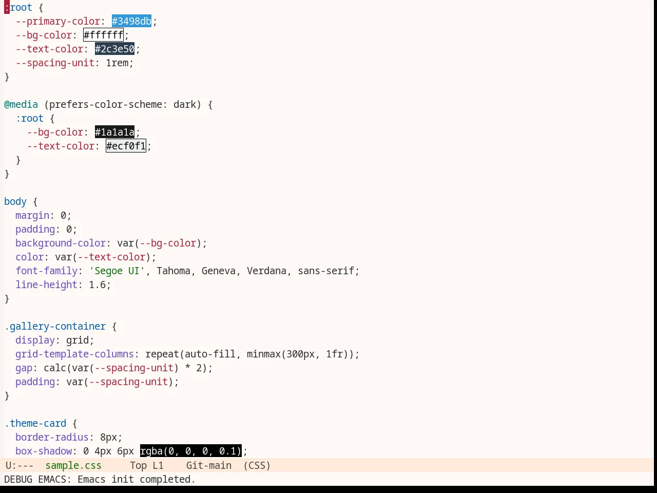 Base16 Measured Light Theme in css-mode