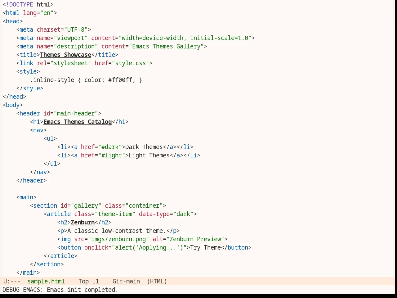 Base16 Measured Light Theme in html-mode