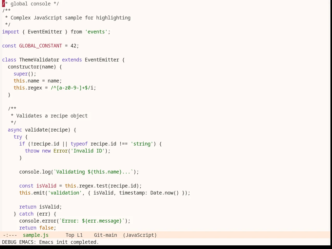 Base16 Measured Light Theme in javascript-mode