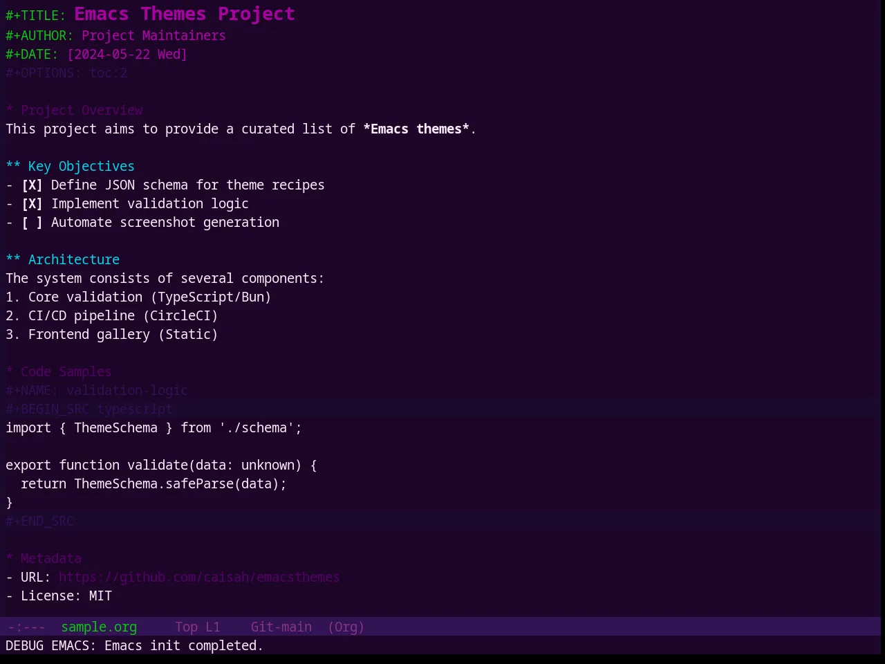 Base16 Mellow Purple Theme in org-mode