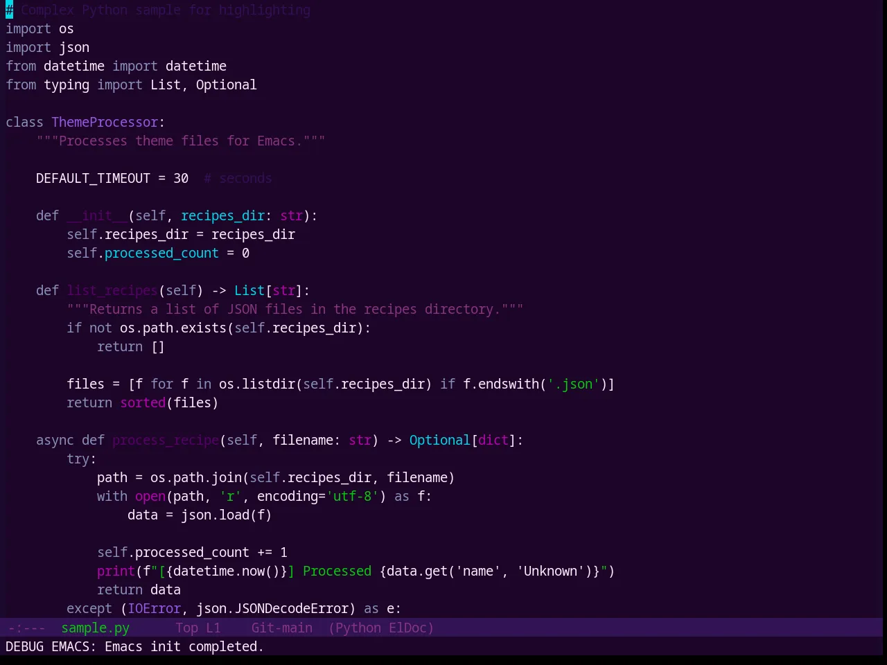 Base16 Mellow Purple Theme in python-mode