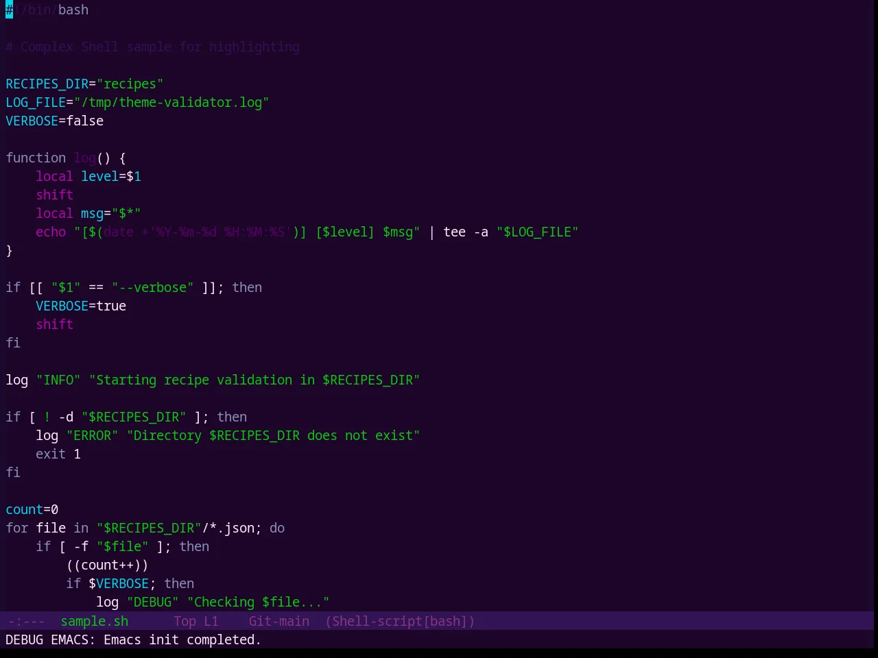 Base16 Mellow Purple Theme in sh-mode