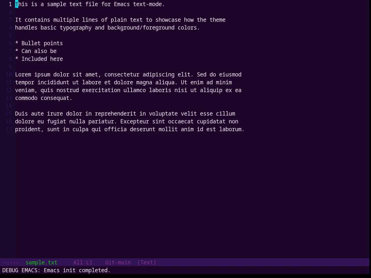 Base16 Mellow Purple Theme in text-mode