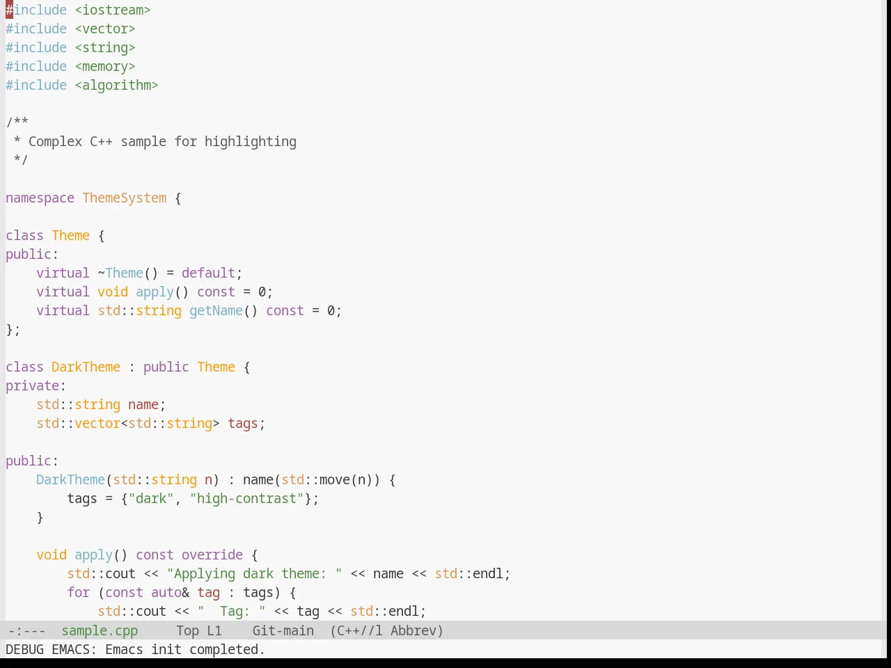 Base16 Mexico Light Theme in c++-mode