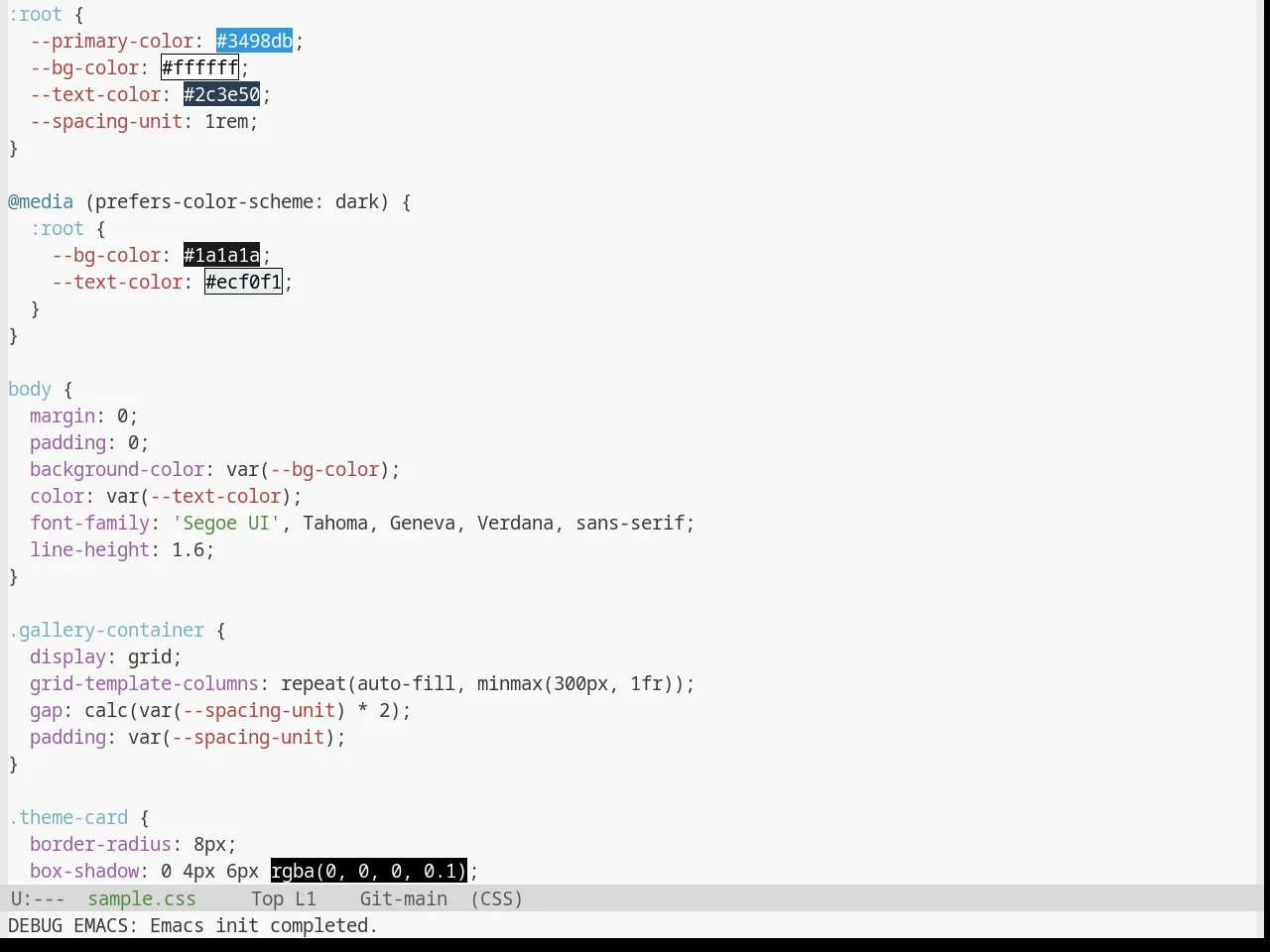Base16 Mexico Light Theme in css-mode