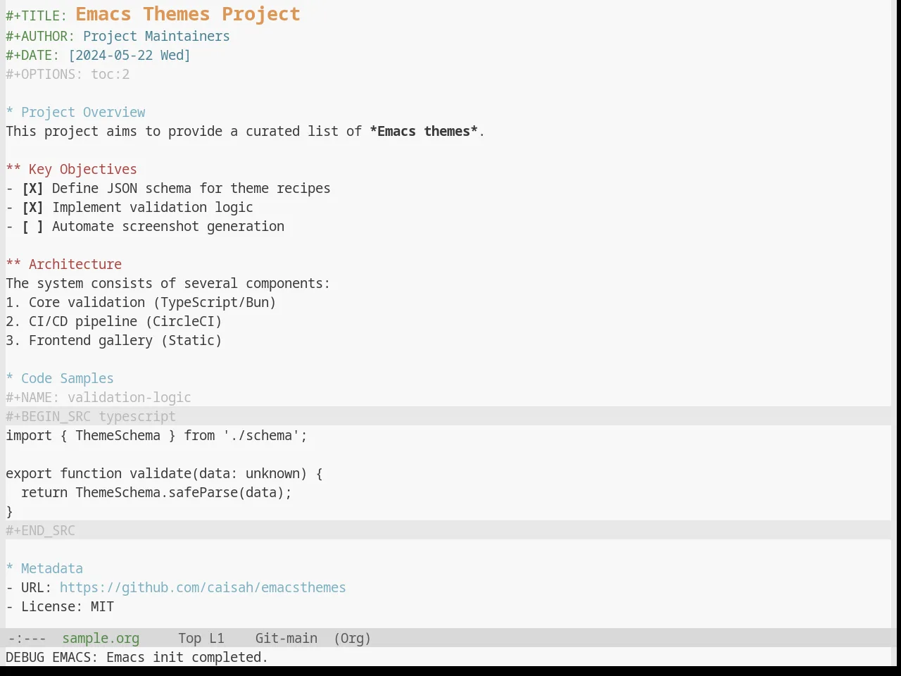 Base16 Mexico Light Theme in org-mode