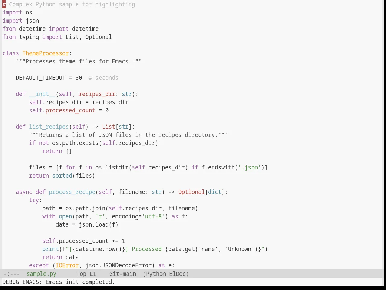 Base16 Mexico Light Theme in python-mode
