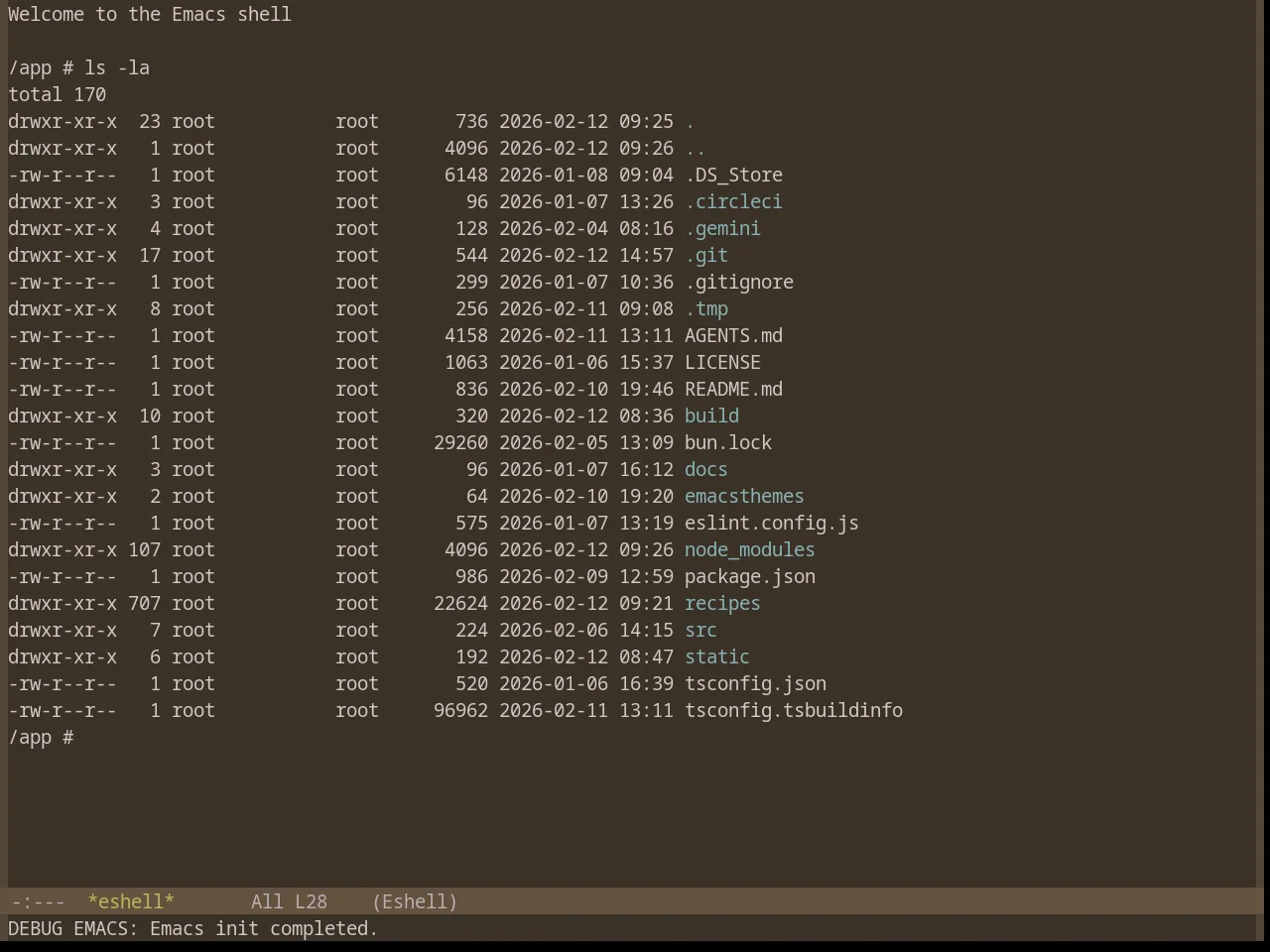 Base16 Mocha Theme in eshell