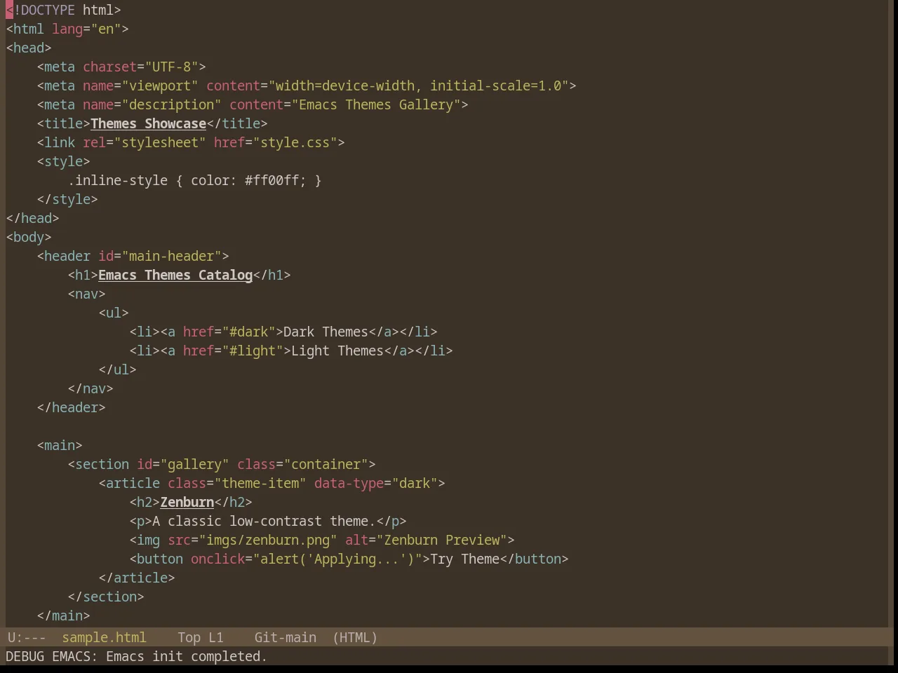 Base16 Mocha Theme in html-mode