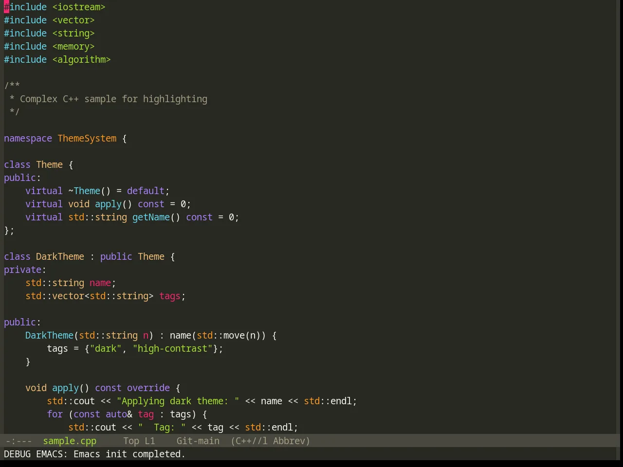 Base16 Monokai Theme in c++-mode