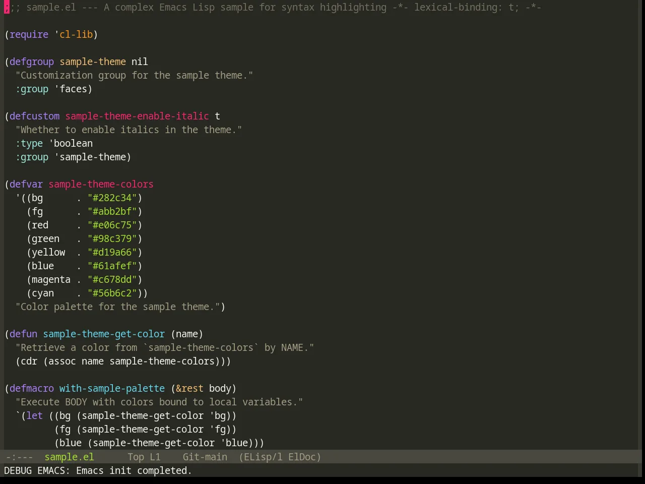 Base16 Monokai Theme in emacs-lisp-mode