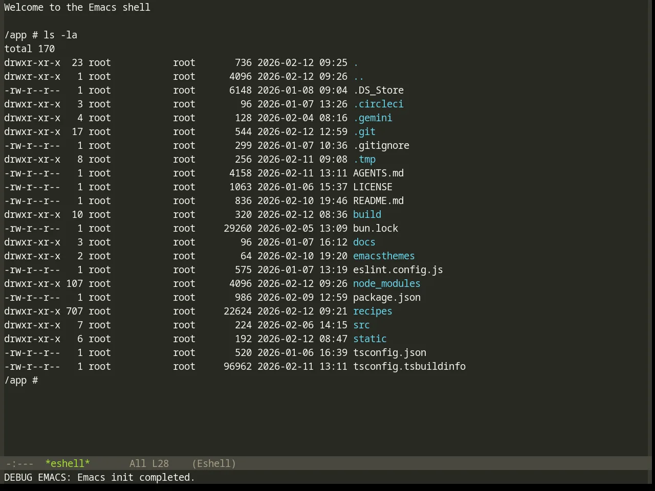 Base16 Monokai Theme in eshell