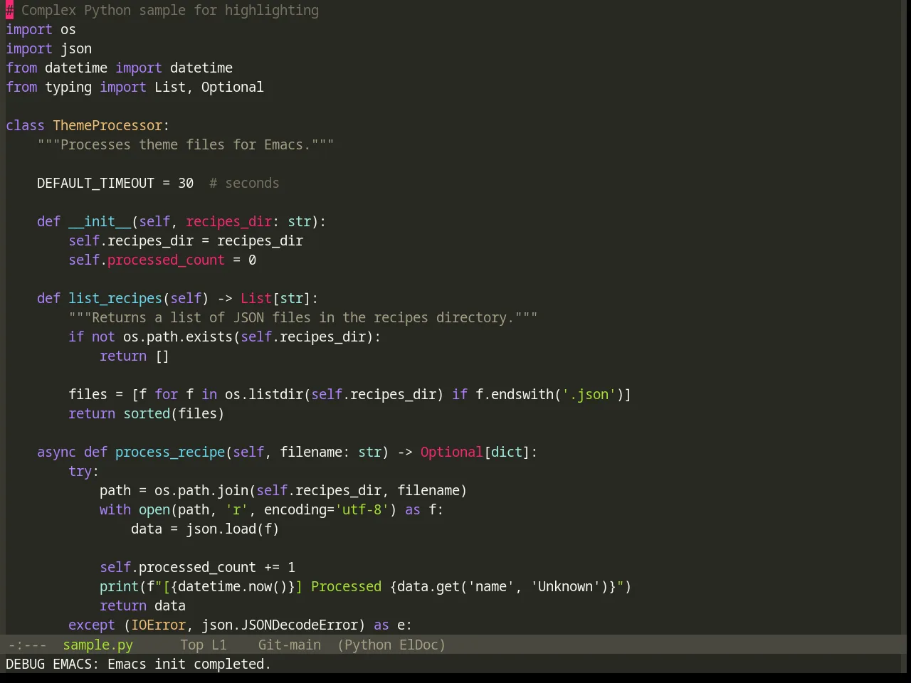 Base16 Monokai Theme in python-mode