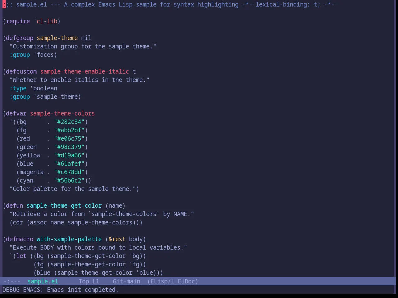 Base16 Moonlight Theme in emacs-lisp-mode