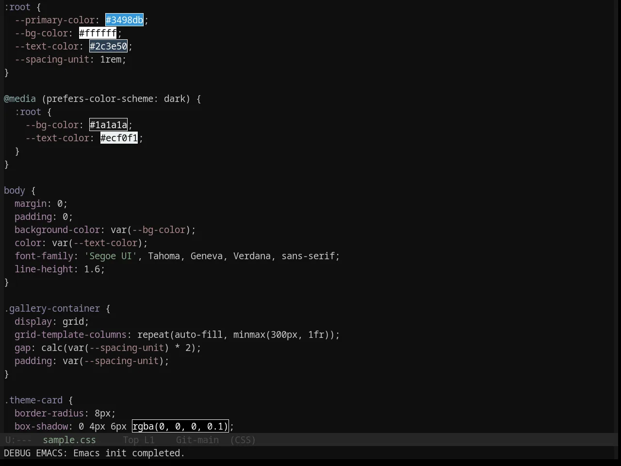 Base16 Mountain Theme in css-mode