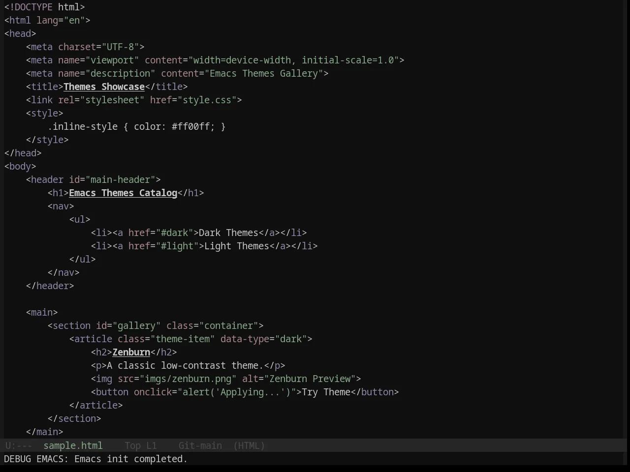 Base16 Mountain Theme in html-mode