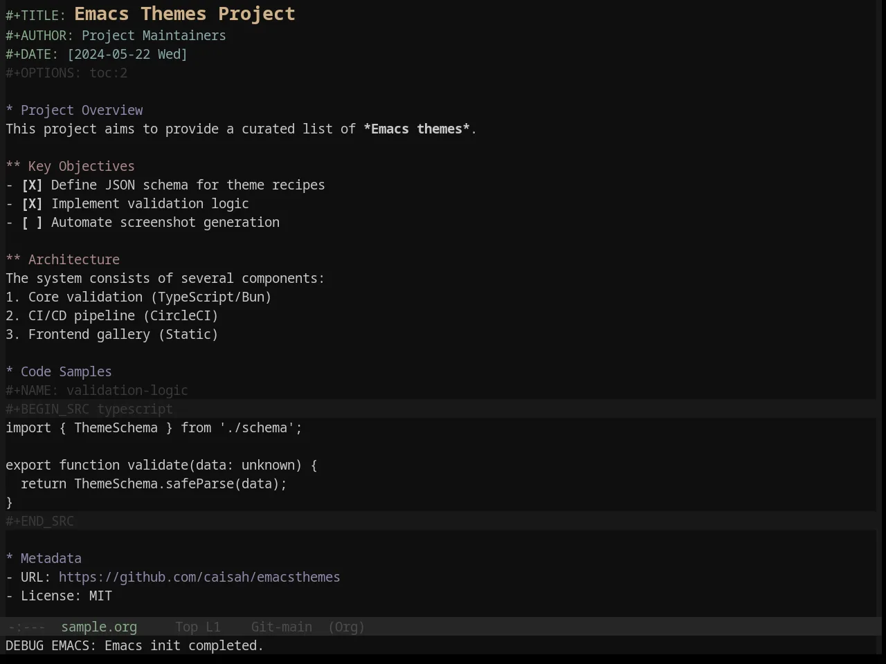 Base16 Mountain Theme in org-mode