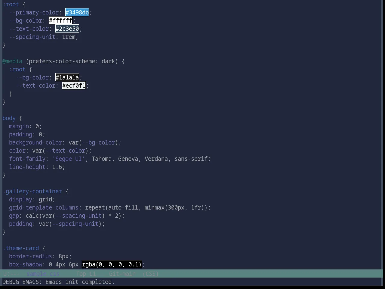Base16 Nebula Theme in css-mode