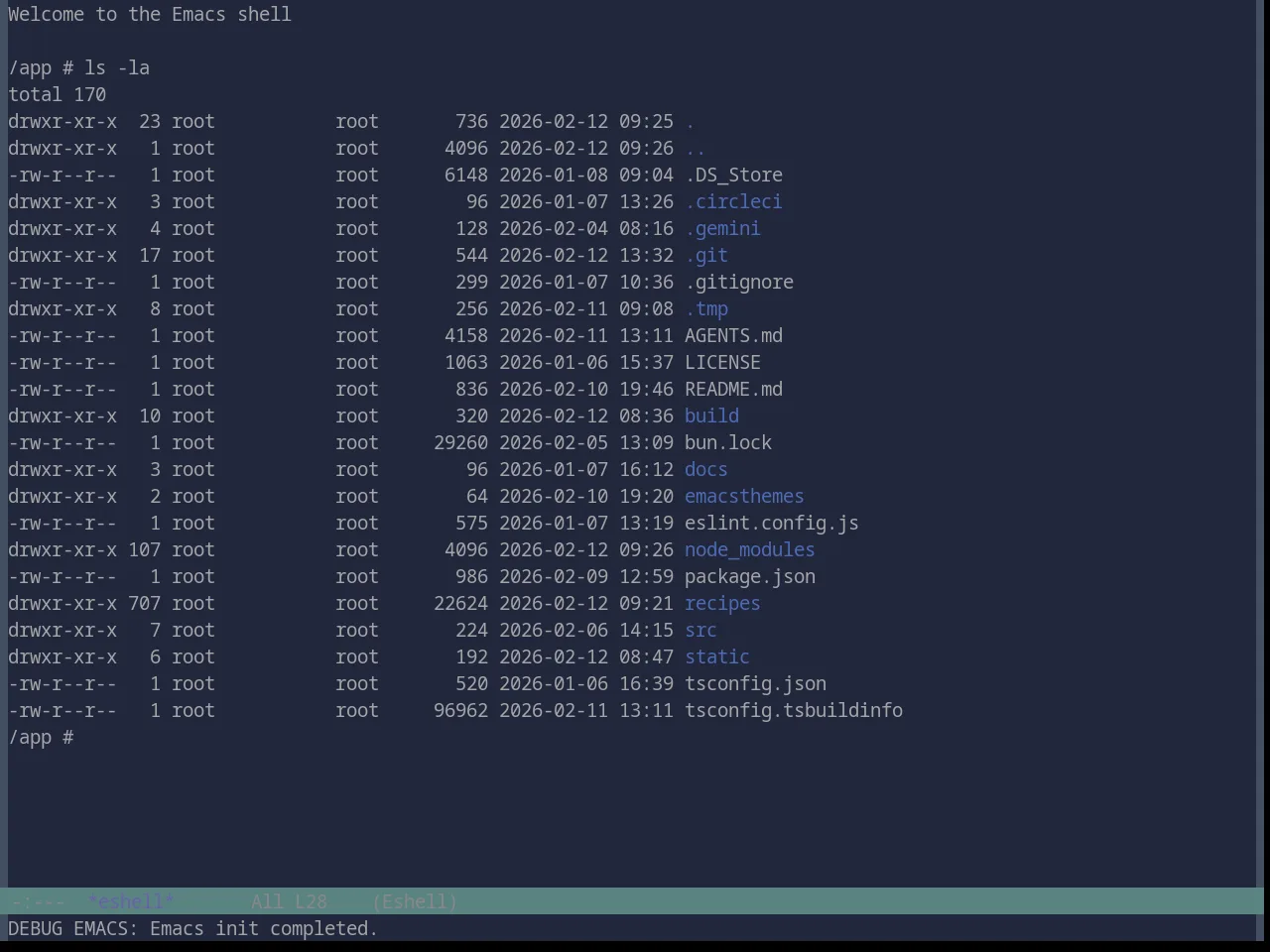 Base16 Nebula Theme in eshell