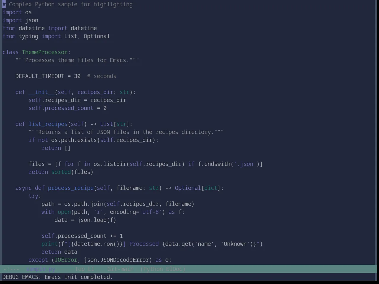 Base16 Nebula Theme in python-mode