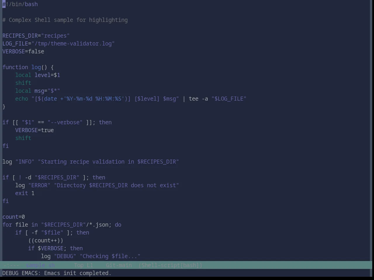 Base16 Nebula Theme in sh-mode