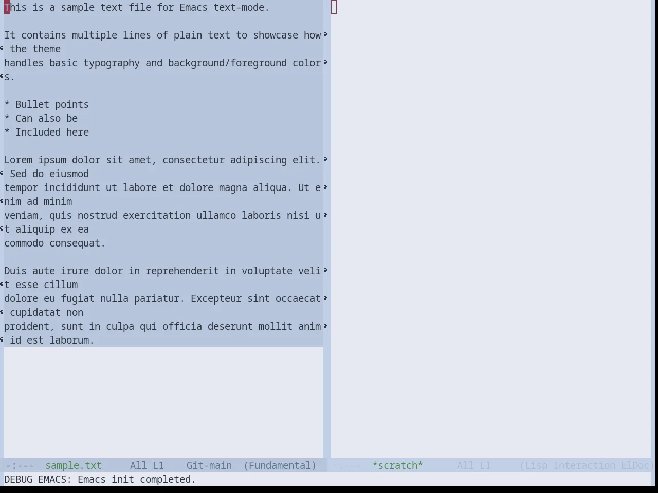 Base16 Nord Light Theme in fundamental-mode