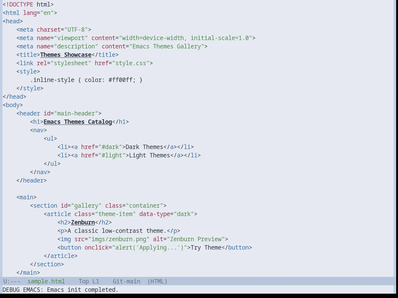 Base16 Nord Light Theme in html-mode