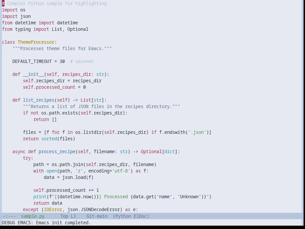 Base16 Nord Light Theme in python-mode