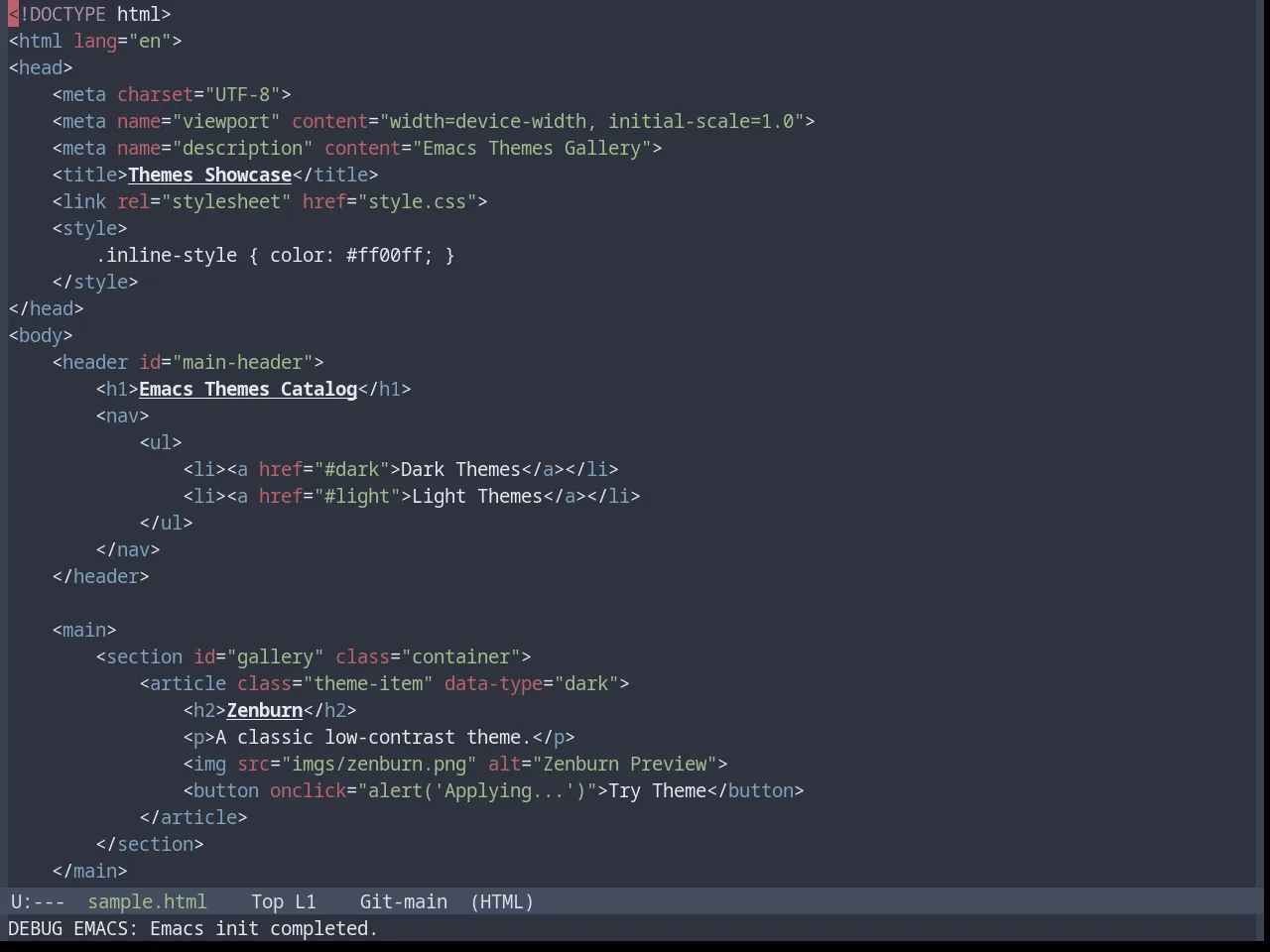 Base16 Nord Theme in html-mode